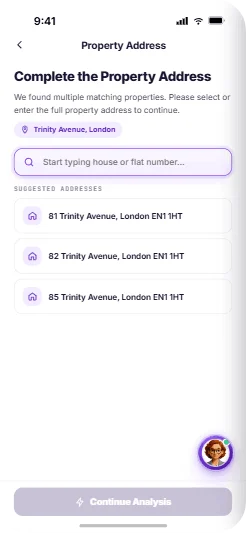 Entering a property address in ViewWise